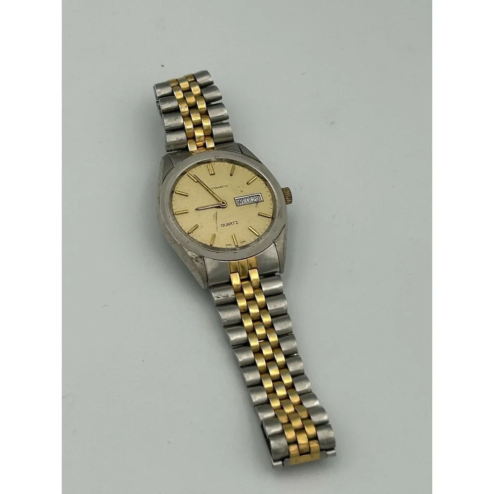 Vtg quartz men's watch No Face Cover Condition Unknown. Steel‎ Band